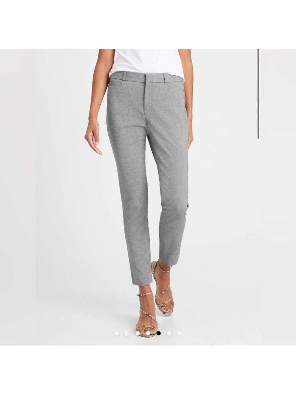 Banana Republic Sloan Mid Rise Skinny Fit Cropped Grey Trousers